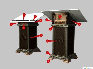 Lecterns (ANL_0041) 3D model for CNC machine