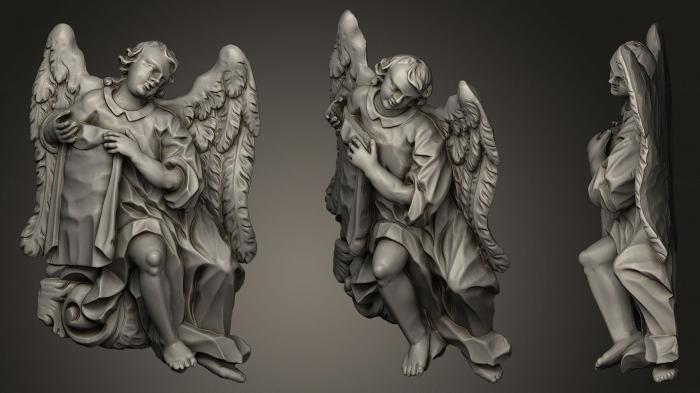 نموذج ثلاثي الأبعاد لآلة CNC الملائكة تمثال الملاك الباروكي غير مزخرف