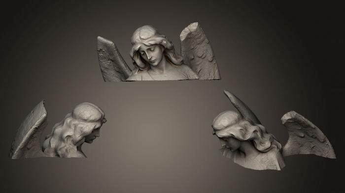 نموذج ثلاثي الأبعاد لآلة CNC الملائكة النحت المقبرة Just Head و Wingtips