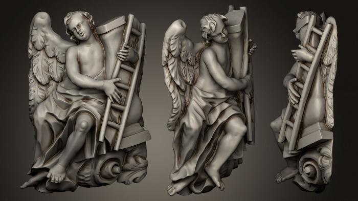 نموذج ثلاثي الأبعاد لآلة CNC الملائكة تمثال الملاك الباروكي
