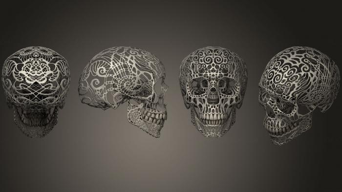 نموذج ثلاثي الأبعاد لآلة CNC تشريح الهياكل العظمية والجماجم Crania Anatomica الصغر ثنائي