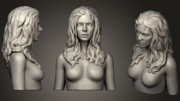 نموذج ثلاثي الأبعاد لآلة CNC تشريح الهياكل العظمية والجماجم تمثال نصفي أنثى مع الشعر