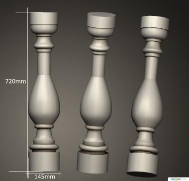 نموذج ثلاثي الأبعاد لآلة CNC الدرابزينات 