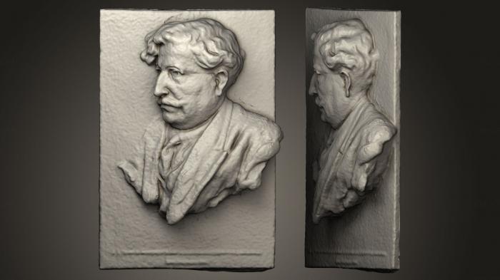 نموذج ثلاثي الأبعاد لآلة CNC تماثيل نصفية ونقوش بارزة لأشخاص مشهورين Retrato a D Antonio Flores de Lemus