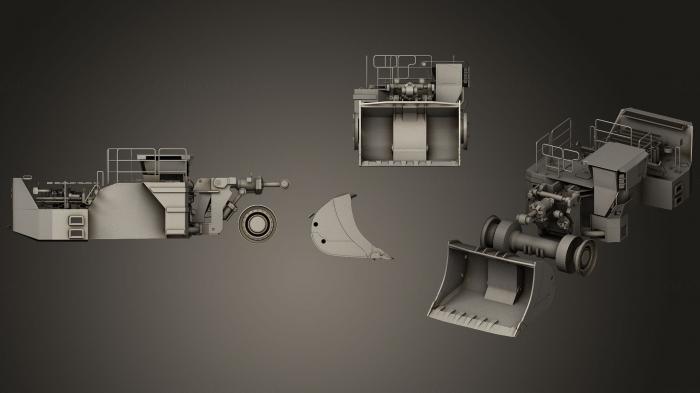 نموذج ثلاثي الأبعاد لآلة CNC السيارات والنقل محمل الصخور الصلبة للتعدين تحت الأرض