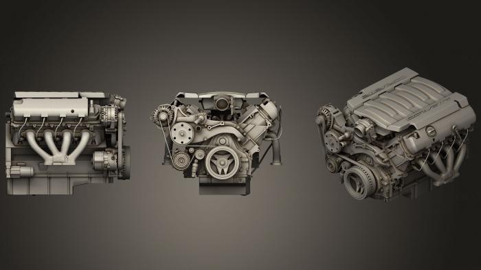 نموذج ثلاثي الأبعاد لآلة CNC السيارات والنقل محرك شيفروليه كورفيت V8