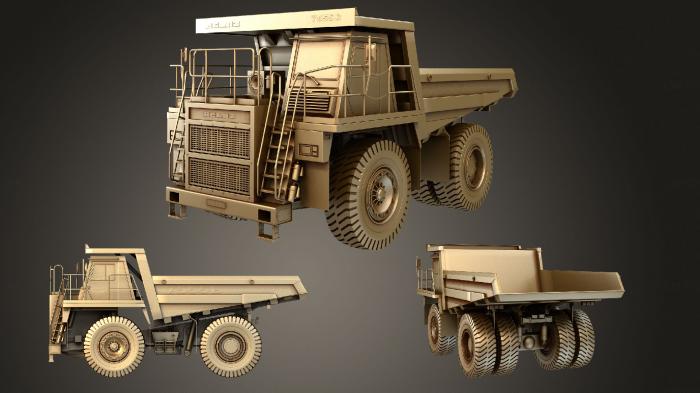 نموذج ثلاثي الأبعاد لآلة CNC السيارات والنقل شاحنة قلابة BelAZ 7555B 2016