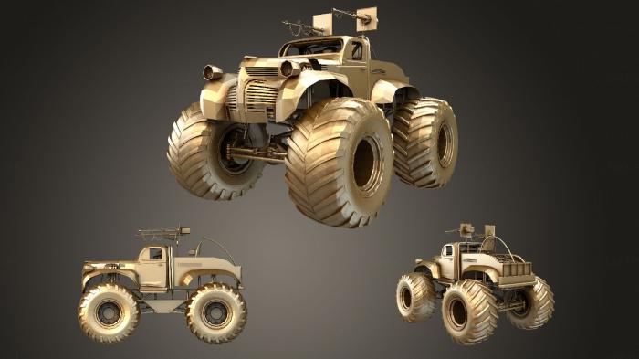 نموذج ثلاثي الأبعاد لآلة CNC السيارات والنقل شاحنة الوحش Bigfoot