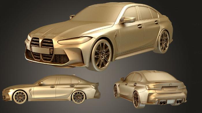 نموذج ثلاثي الأبعاد لآلة CNC السيارات والنقل سيارة BMW M3 المنافسة G80 2021
