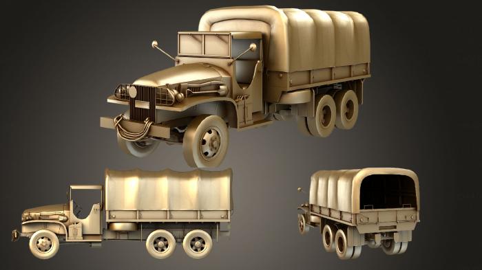 نموذج ثلاثي الأبعاد لآلة CNC السيارات والنقل شاحنة عسكرية GMC 353