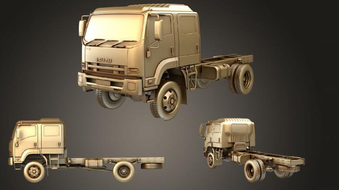 نموذج ثلاثي الأبعاد لآلة CNC السيارات والنقل ايسوزو FTS 800 CrewCab الشاسيه شاحنة 2axle 2014 Mentalray