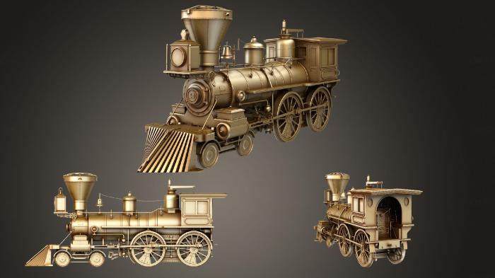 نموذج ثلاثي الأبعاد لآلة CNC السيارات والنقل قطار جوبيتر البخاري 1868