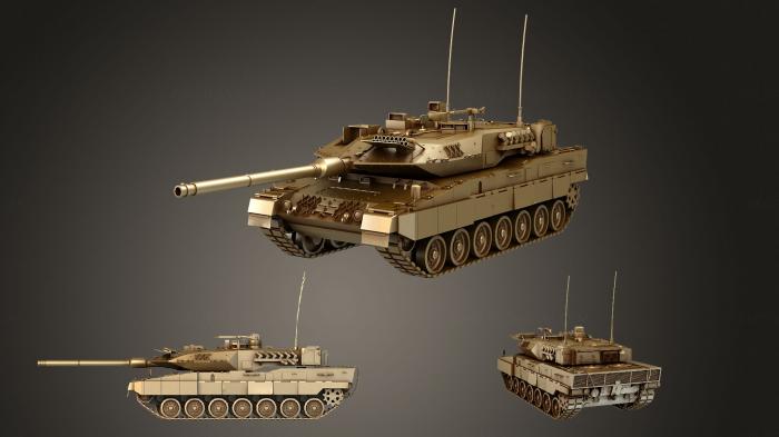 نموذج ثلاثي الأبعاد لآلة CNC السيارات والنقل دبابة ليوبارد 2A7 ألمانية