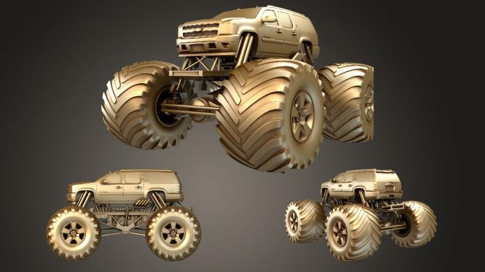 نموذج ثلاثي الأبعاد لآلة CNC السيارات والنقل شاحنة الوحش شيفروليه سوبربان