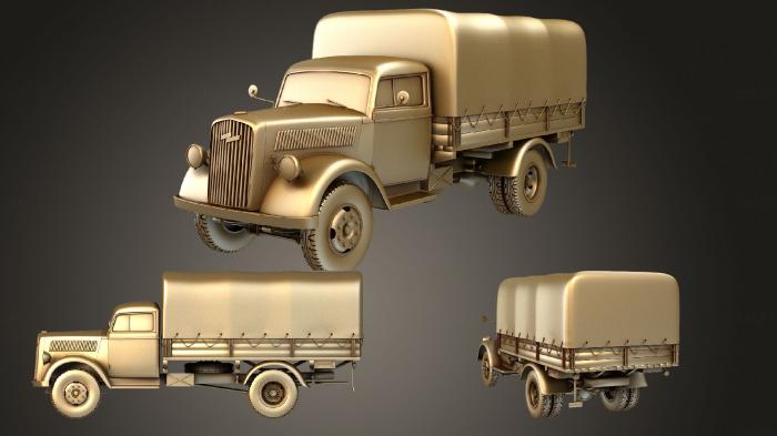 نموذج ثلاثي الأبعاد لآلة CNC السيارات والنقل أوبل بليتز شاحنة مسطحة 1940