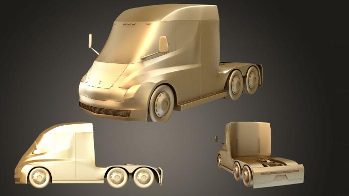 نموذج ثلاثي الأبعاد لآلة CNC السيارات والنقل تيسلا نصف شاحنة كورونا 2015