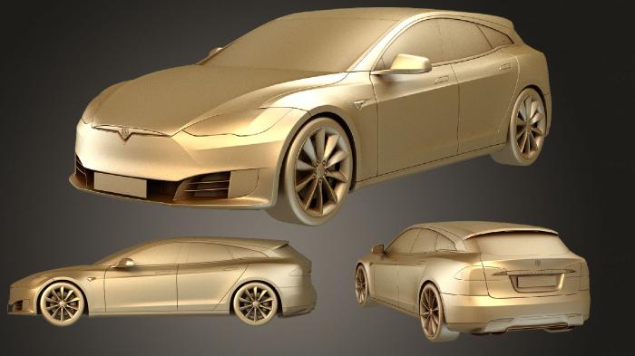 نموذج ثلاثي الأبعاد لآلة CNC السيارات والنقل فرامل إطلاق النار Tesla S 2019