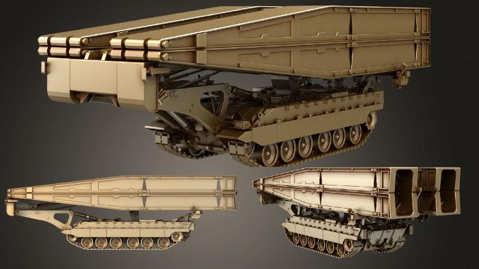 نموذج ثلاثي الأبعاد لآلة CNC السيارات والنقل جسر قاذفة المركبات المدرعة تيتان
