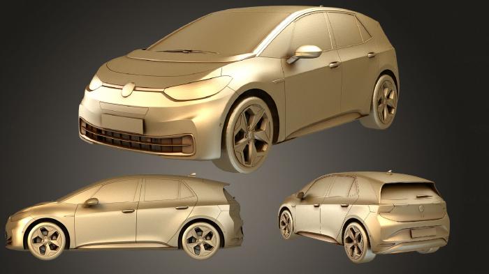 نموذج ثلاثي الأبعاد لآلة CNC السيارات والنقل فولكس فاجن id3 لأول مرة 2020