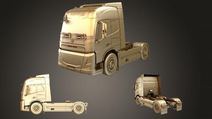 نموذج ثلاثي الأبعاد لآلة CNC السيارات والنقل مفهوم شاحنة جرار فولفو الكهربائية 2019