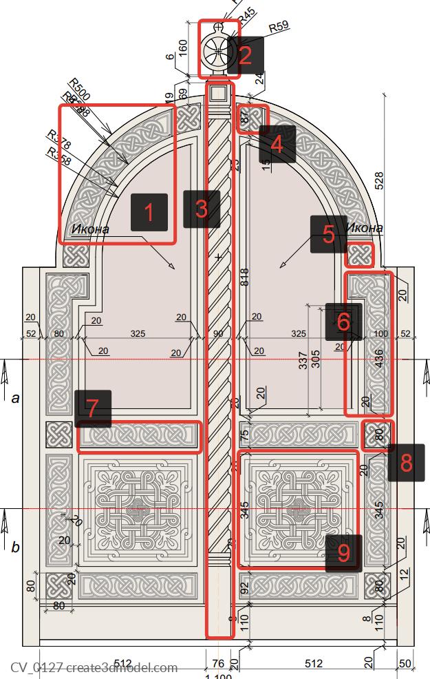 Gates (CV_0127) 3D model for CNC machine