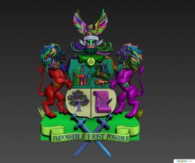 Coat of arms (GR_0497) 3D model for CNC machine