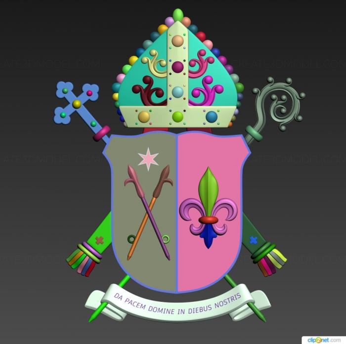 Coat of arms (GR_0524) 3D model for CNC machine