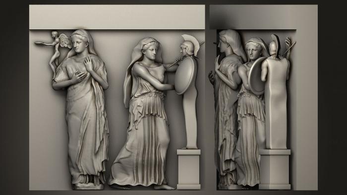 High reliefs and bas-reliefs, historical and religious (GRLFH_0074) 3D model for CNC machine