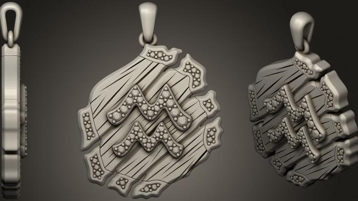 نموذج ثلاثي الأبعاد لآلة CNC مجوهرات مجوهرات الدلو قلادة زودياك