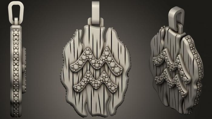 نموذج ثلاثي الأبعاد لآلة CNC مجوهرات مجوهرات الدلو قلادة زودياك 2