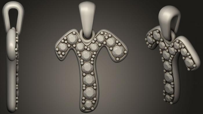 نموذج ثلاثي الأبعاد لآلة CNC مجوهرات مجوهرات الأطفال برج الحمل زودياك قلادة