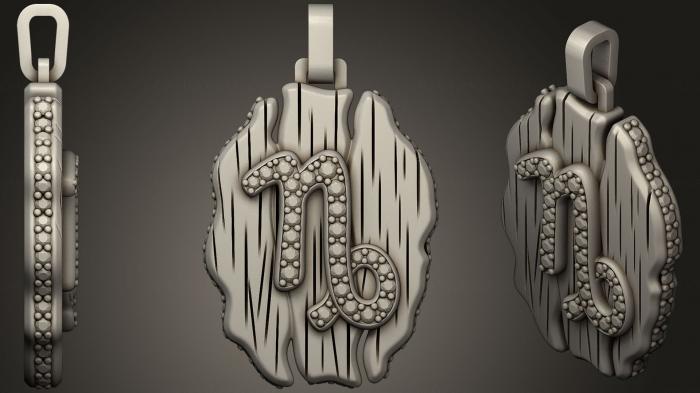 نموذج ثلاثي الأبعاد لآلة CNC مجوهرات مجوهرات الجدي قلادة زودياك