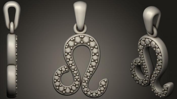 نموذج ثلاثي الأبعاد لآلة CNC مجوهرات مجوهرات ليو زودياك قلادة الأطفال