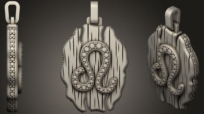 نموذج ثلاثي الأبعاد لآلة CNC مجوهرات مجوهرات ليو زودياك قلادة 2