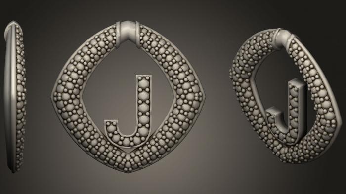 نموذج ثلاثي الأبعاد لآلة CNC مجوهرات قلادة مجوهرات بحرف J18