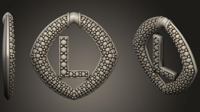 نموذج ثلاثي الأبعاد لآلة CNC مجوهرات قلادة مجوهرات بحرف L19