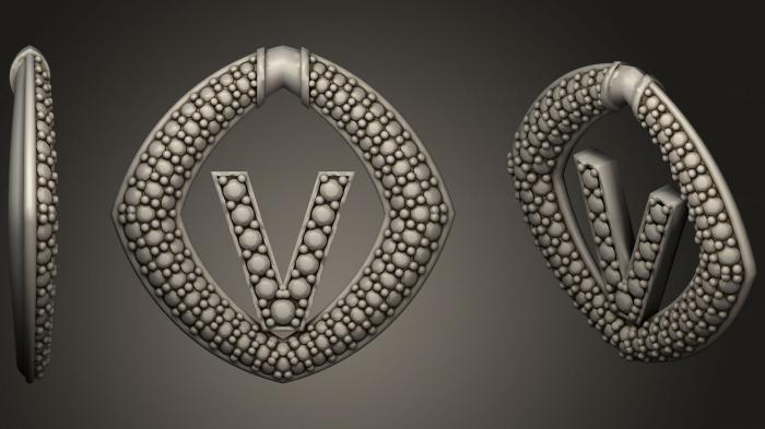 نموذج ثلاثي الأبعاد لآلة CNC مجوهرات قلادة مجوهرات بحرف V