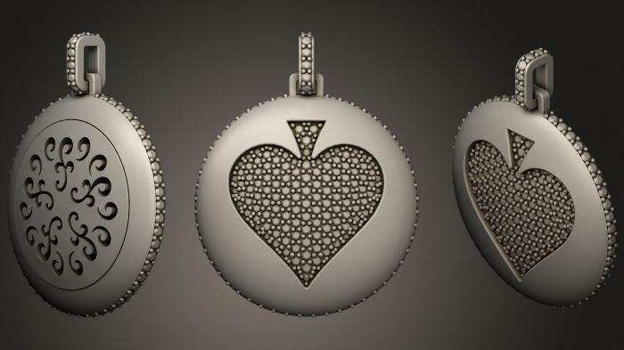نموذج ثلاثي الأبعاد لآلة CNC مجوهرات قلادة المجوهرات مع أوراق اللعب