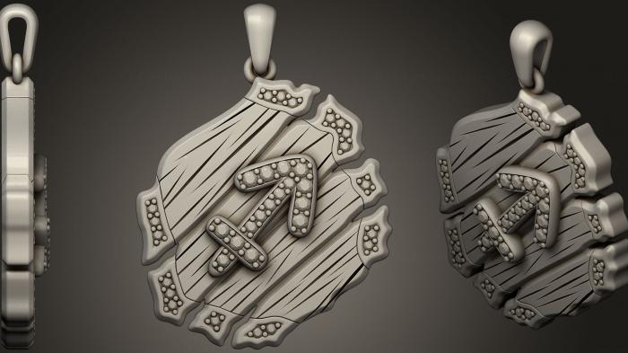 نموذج ثلاثي الأبعاد لآلة CNC مجوهرات مجوهرات القوس زودياك قلادة