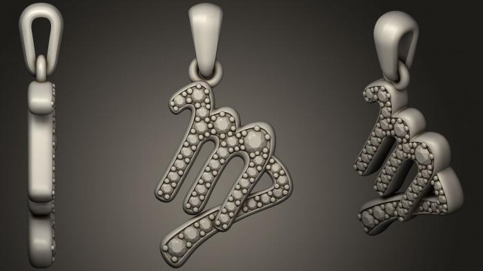 نموذج ثلاثي الأبعاد لآلة CNC مجوهرات مجوهرات العذراء برج زودياك قلادة الأطفال