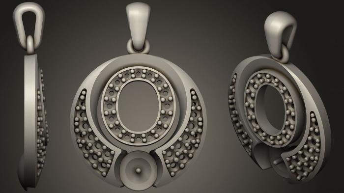 نموذج ثلاثي الأبعاد لآلة CNC مجوهرات قلادة لؤلؤة بحرف O