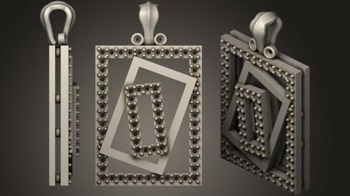 نموذج ثلاثي الأبعاد لآلة CNC مجوهرات قلادة مع الماس Free70