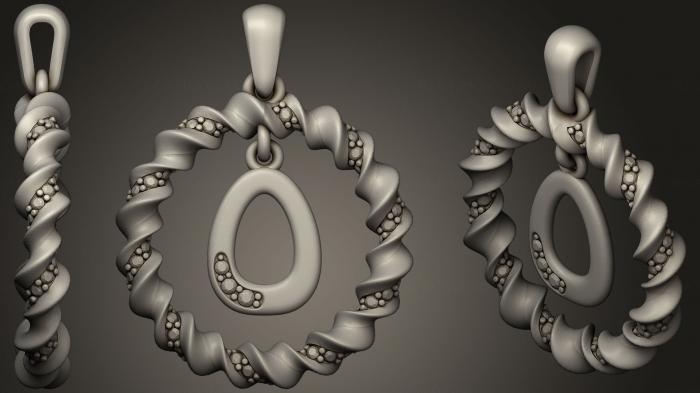 نموذج ثلاثي الأبعاد لآلة CNC مجوهرات قلادة بحرف O 2