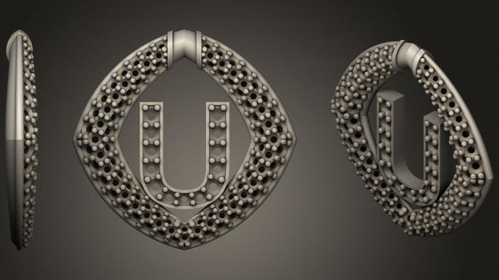 نموذج ثلاثي الأبعاد لآلة CNC مجوهرات قلادة بحرف U36