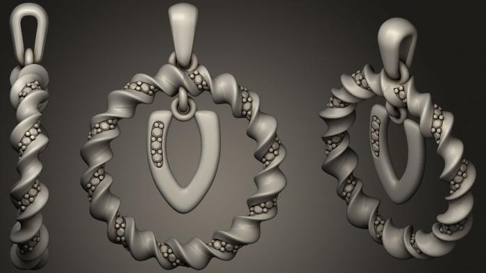 نموذج ثلاثي الأبعاد لآلة CNC مجوهرات قلادة بحرف V95.5