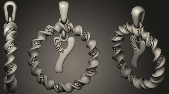 نموذج ثلاثي الأبعاد لآلة CNC مجوهرات قلادة بحرف Y