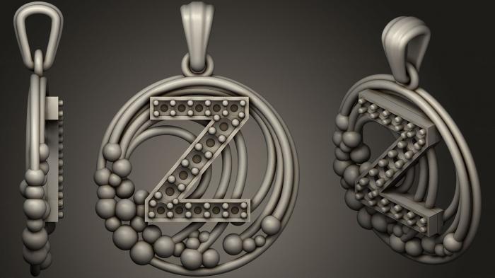 نموذج ثلاثي الأبعاد لآلة CNC مجوهرات قلادة بحرف Z24