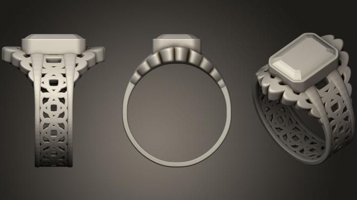 نموذج ثلاثي الأبعاد لآلة CNC خواتم مجوهرات خاتم عقدة سلتيك مع جوهرة الزمرد