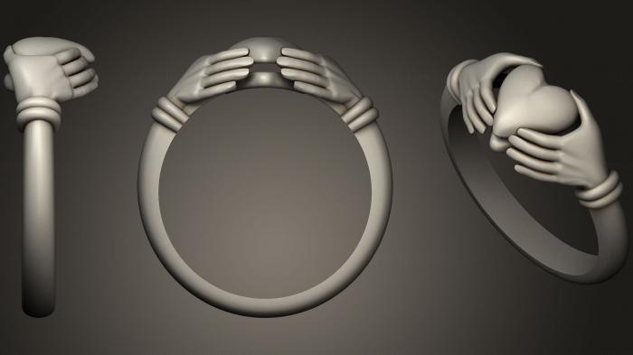 نموذج ثلاثي الأبعاد لآلة CNC خواتم مجوهرات عصابة اليدين أمبير القلب