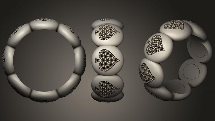 نموذج ثلاثي الأبعاد لآلة CNC خواتم مجوهرات خاتم مع أوراق اللعب 5